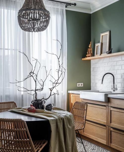 Зеленые оттенки в интерьере, они выглядят очень стильно и умиротворенно. 04