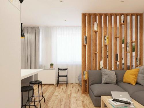 Компактная студия с умным зонированием. 03