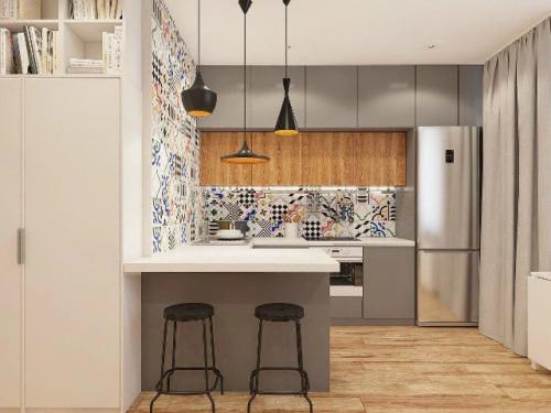 Компактная студия с умным зонированием. 01