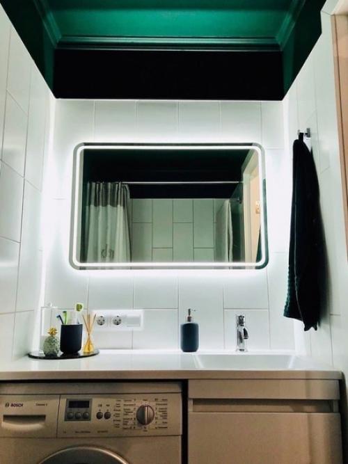 Компактный интерьер совмещенного санузла, где нет ничего лишнего. 04