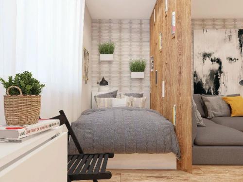 Компактная студия с умным зонированием. 06