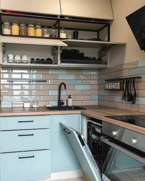 Замечательное оформление кухни. 01