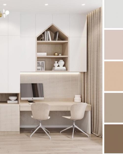 Вот такая детская комната в максимально спокойных тонах. 01