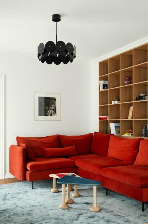 Микс цвета и смелых решений в трёхкомнатной квартире в Минске. 02