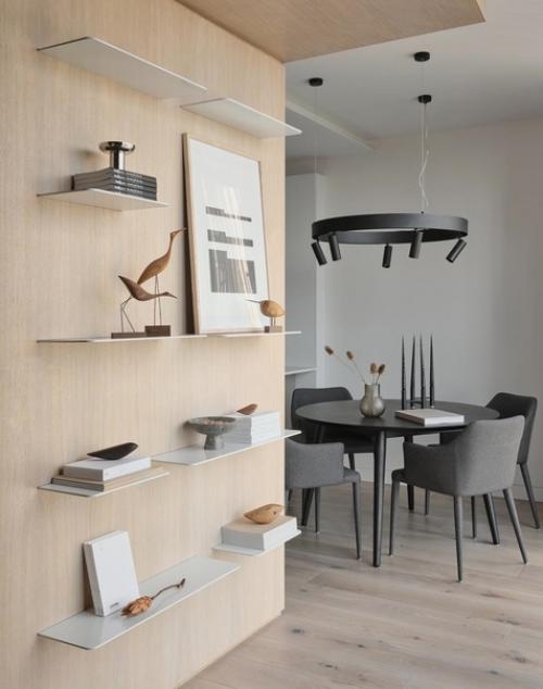 Уютный интерьер с простыми геометрическими формами. 02