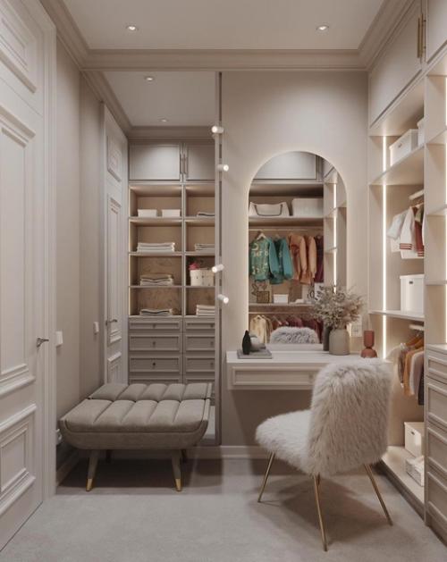 Спроектированная гардеробная комната отлично.