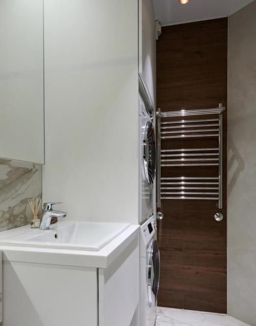 Функциональный интерьер ванной комнаты. 01