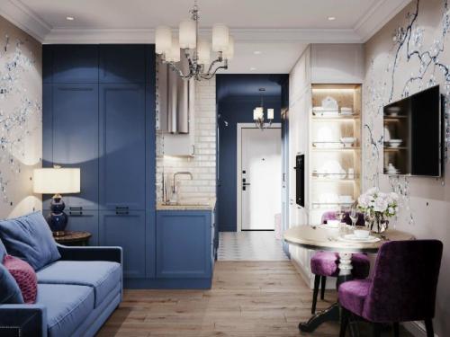 Компактная студия с полноценным зонированием. 07