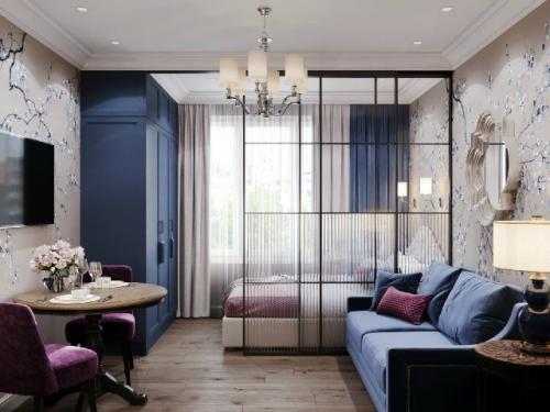 Компактная студия с полноценным зонированием. 05