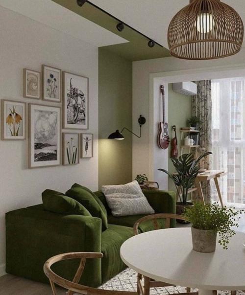 Зелёный и дерево: природный союз в интерьере. 05