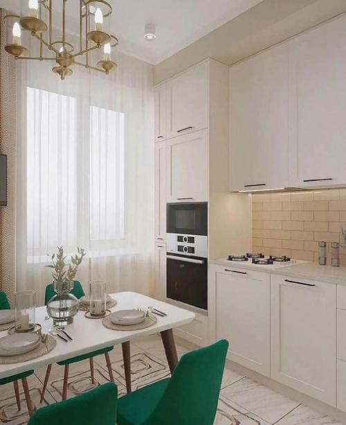 Приятное, теплое сочетание цветов на кухне.