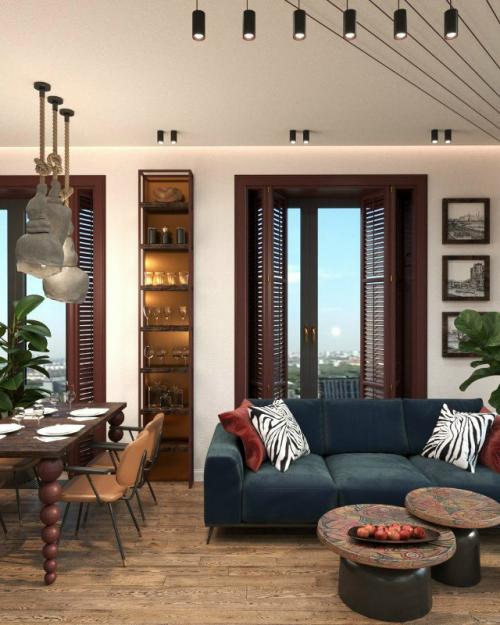 Смелый интерьер с характером для молодой пары. 04