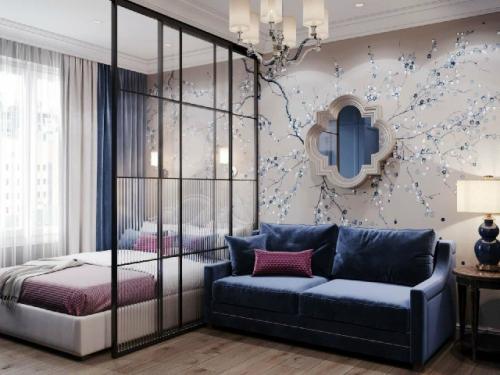 Компактная студия с полноценным зонированием. 03