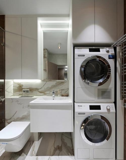 Функциональный интерьер ванной комнаты. 02