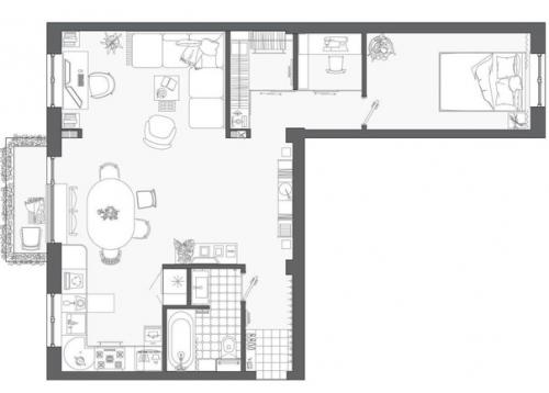 А так выглядит квартира дизайнера.