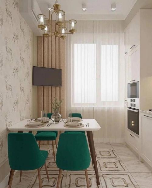 Приятное, теплое сочетание цветов на кухне. 02