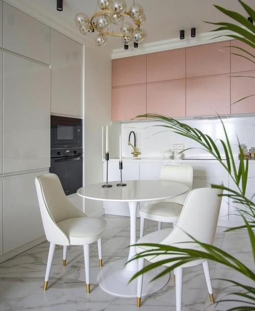 Нежная кухня - гостиная площадью 18 м 2. 01