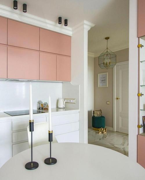 Нежная кухня - гостиная площадью 18 м 2. 05