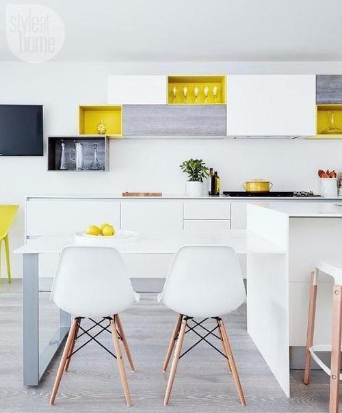 Подборка светлых кухонных интерьеров. 03