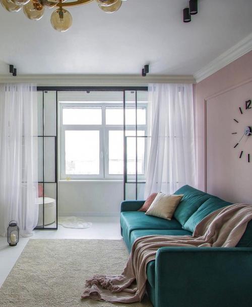 Нежная кухня - гостиная площадью 18 м 2. 04