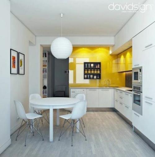 Подборка светлых кухонных интерьеров. 01