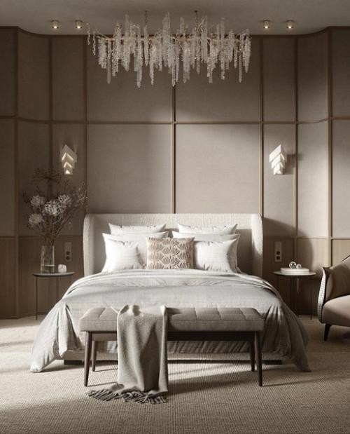 Монохромная спальная комната. 02