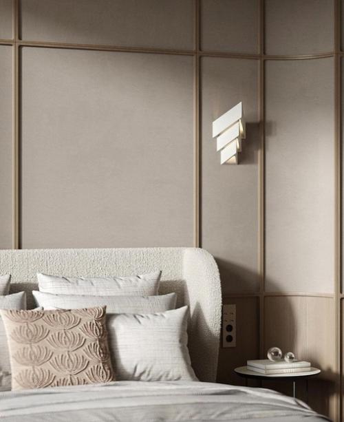 Монохромная спальная комната. 01