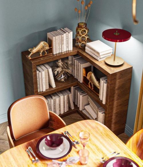 Обеденная зона. В ярком оформлении.