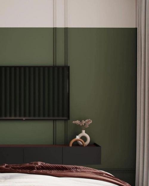 Сочный зеленый. В дизайне спальни. 02