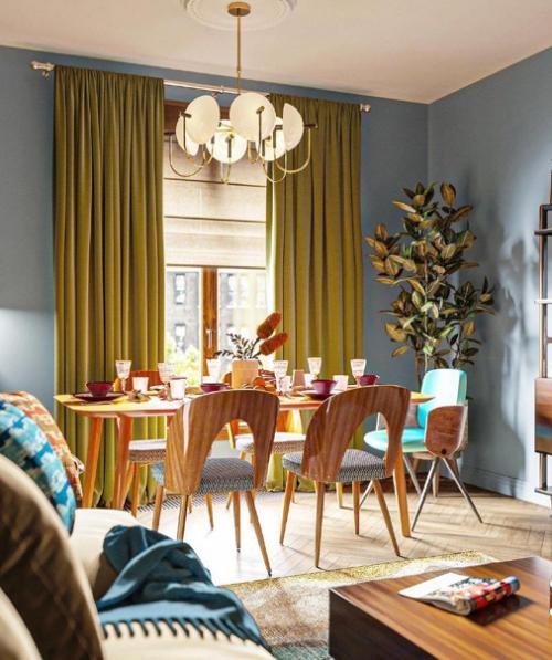 Обеденная зона. В ярком оформлении. 02