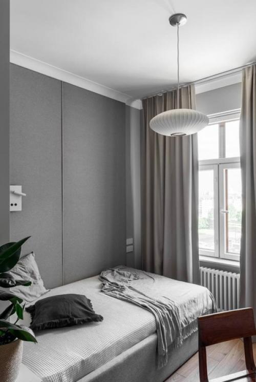 Интересный интерьер. Оформленный в серой цветовой гамме. 05