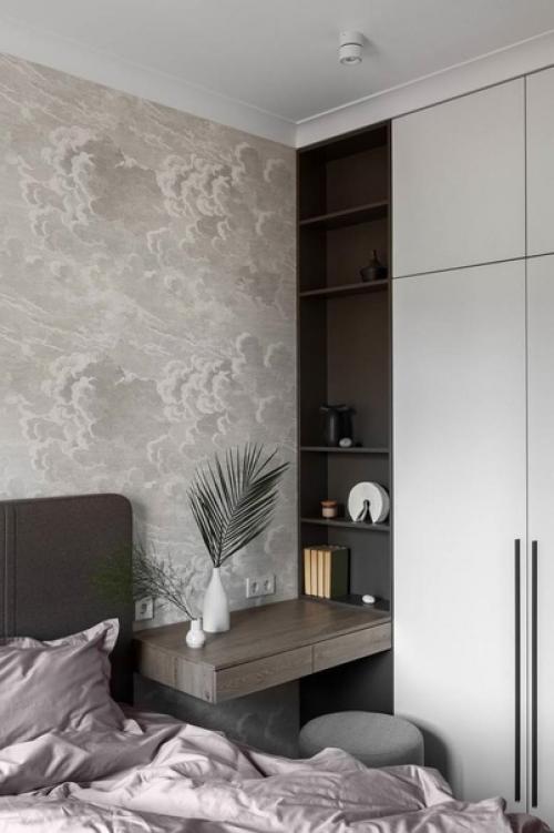 Интересный интерьер. Оформленный в серой цветовой гамме. 02