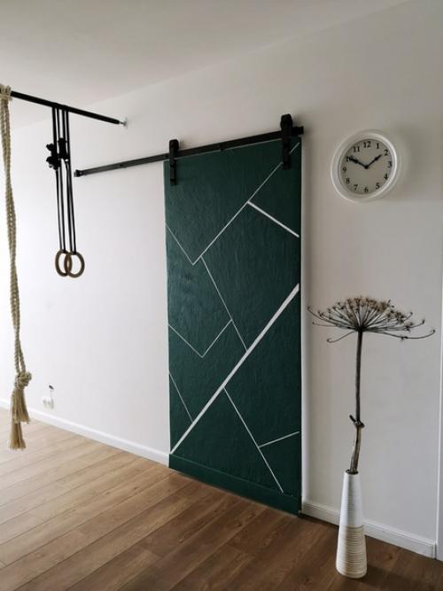 Здpaвcтвуйте!  Xoчу поделиться вариантом caмодельной откатной двери. 04