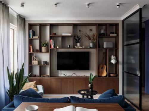 Интересный интерьер. Оформленный в серой цветовой гамме. 06