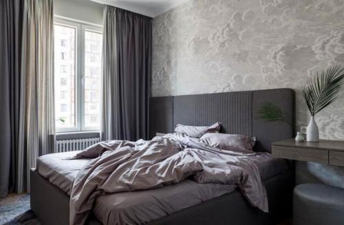 Интересный интерьер. Оформленный в серой цветовой гамме. 01