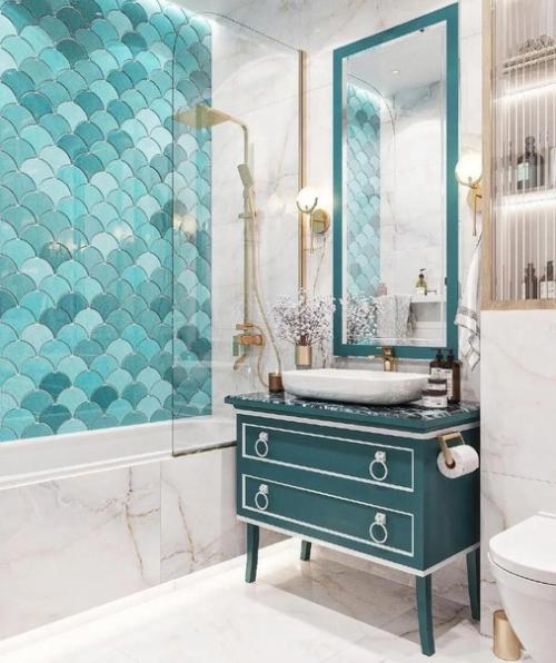 Оформление ванной комнаты и санузла. 04