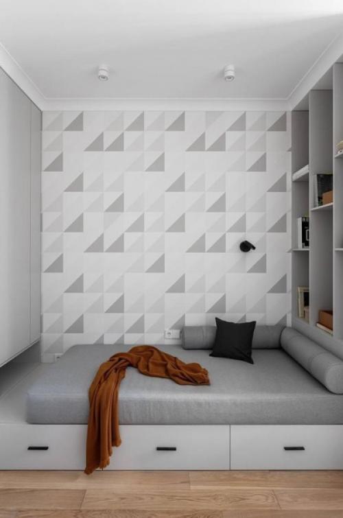 Интересный интерьер. Оформленный в серой цветовой гамме. 04