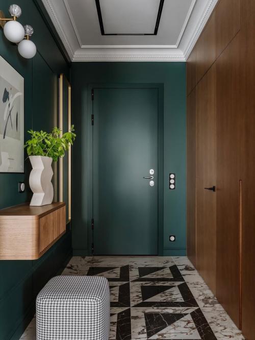 Изумруд и мрамор: эффектный интерьер для студентки. 09