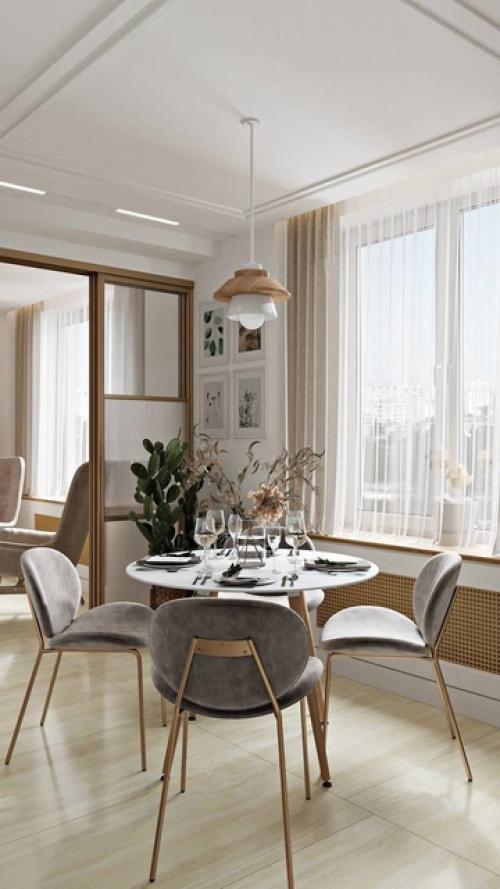 Тёплый интерьер для молодой пары. 02