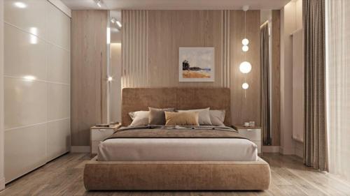 Тёплый интерьер для молодой пары. 06