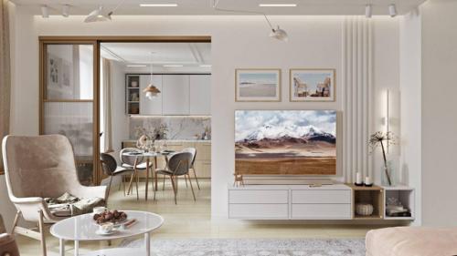 Тёплый интерьер для молодой пары. 03