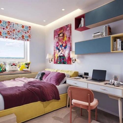 Яркий интерьер небольшой квартиры. 07