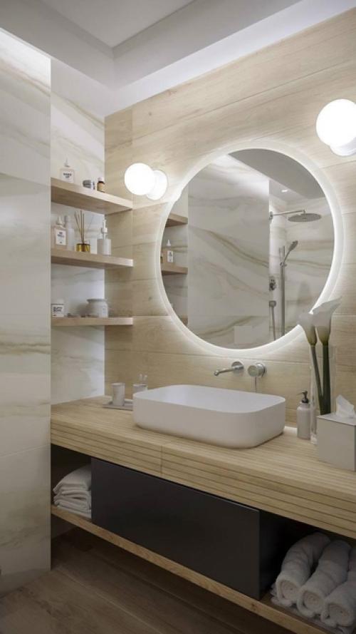 Тёплый интерьер для молодой пары. 09