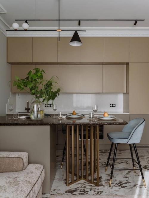 Изумруд и мрамор: эффектный интерьер для студентки. 02