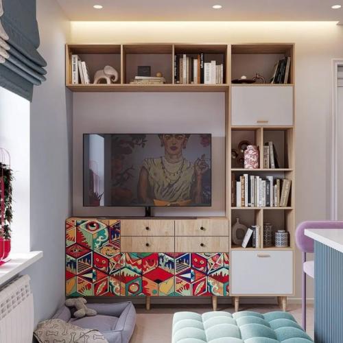 Яркий интерьер небольшой квартиры. 01