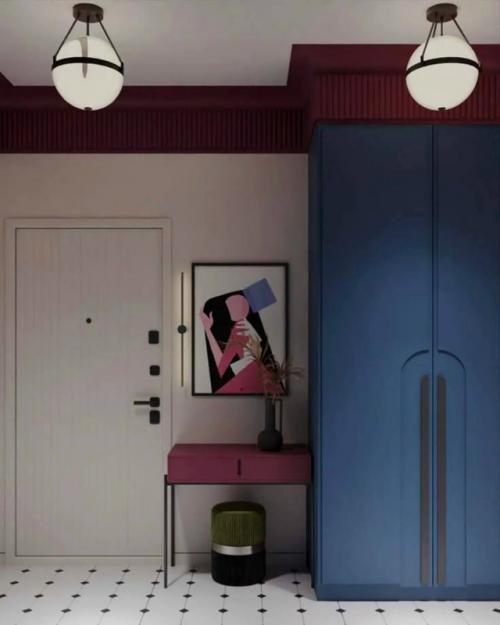 Бордовые и синие акценты: сильное сочетание. 06