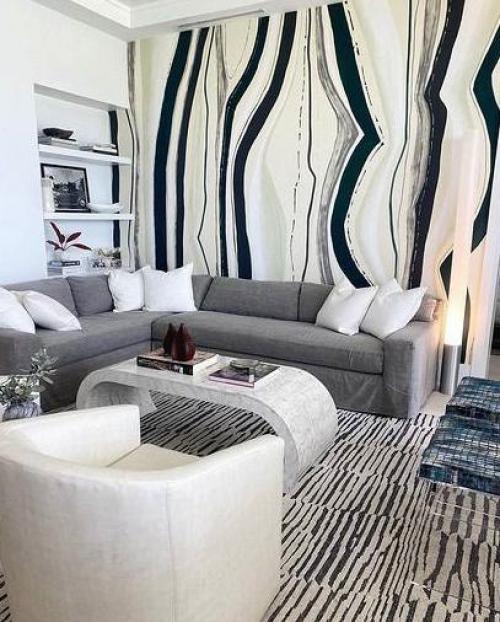 Обои в полоску очень вызывающе выглядят. 06