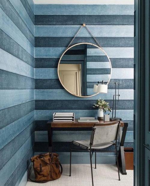 Обои в полоску очень вызывающе выглядят. 04