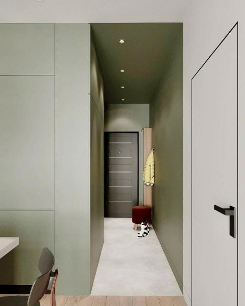 Небольшая студия с мягкой цветовой палитрой. 09