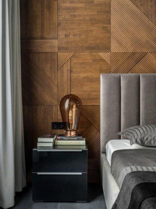 Деревянные панели в спальне: уют, который чувствуется. 07